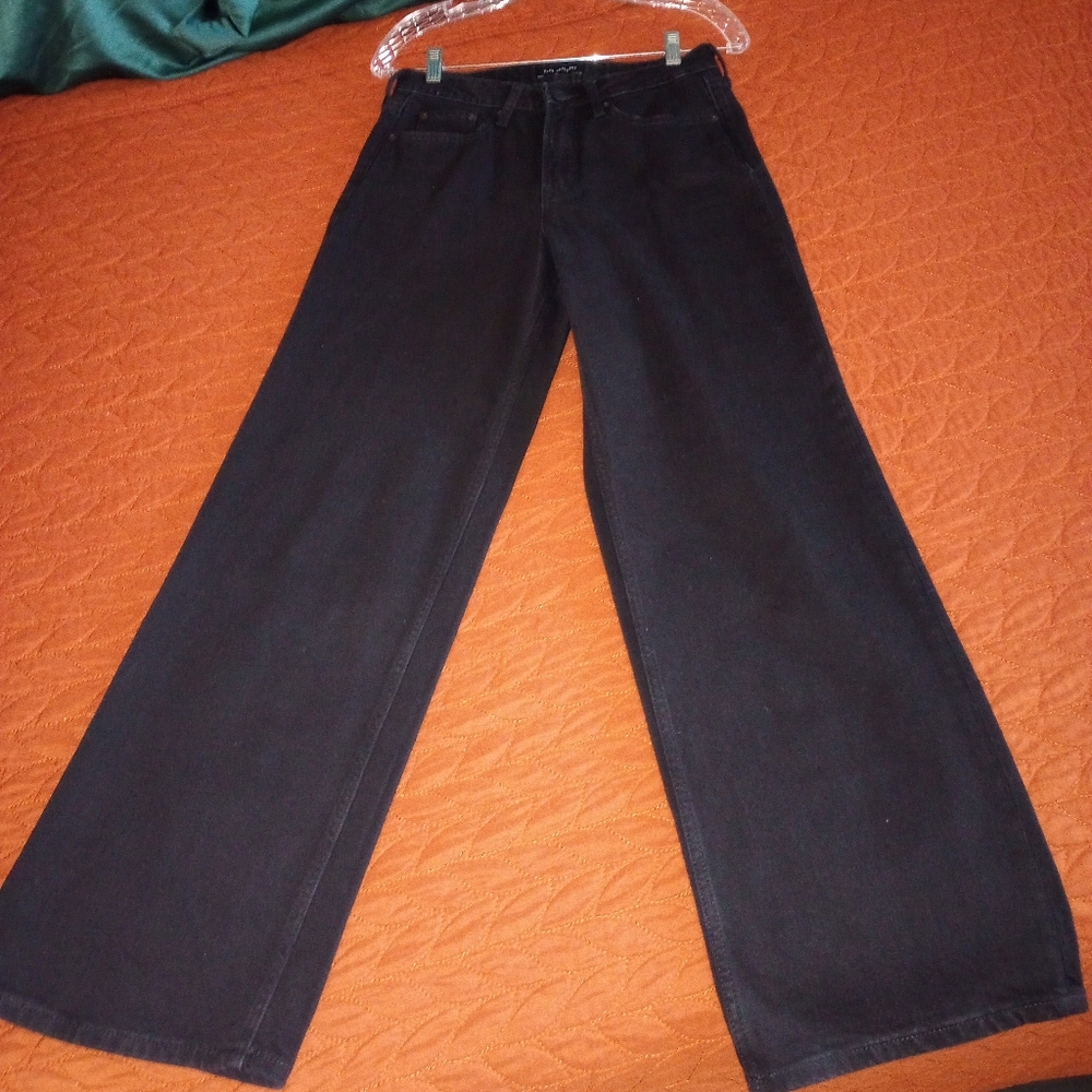 Free Assembly wide leg black denim, size 4
